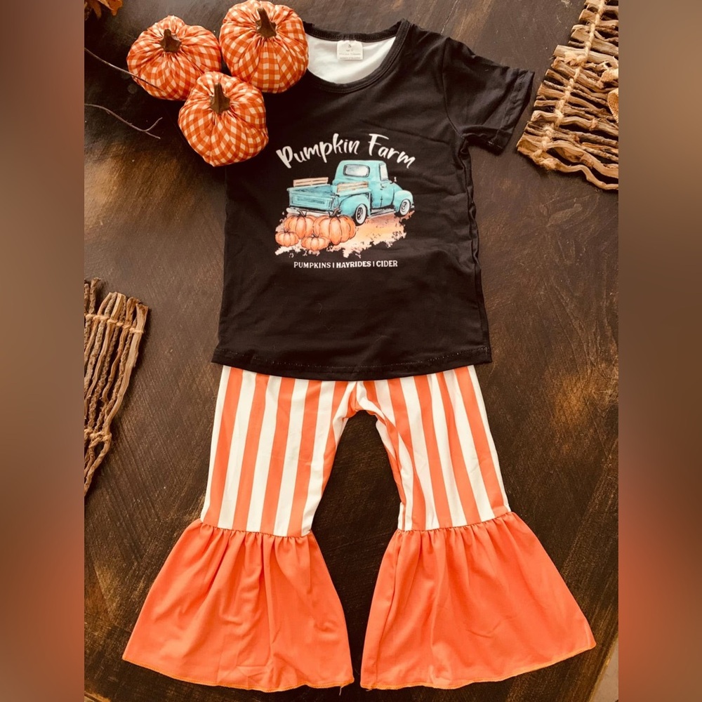 Pumpkin Farm Kids Matching Set - Black and Orange